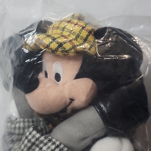 NWT Rare Vintage Disney Store Super Sleuth Goofy & Inspector Mickey Bean Bag Set - Picture 5 of 14